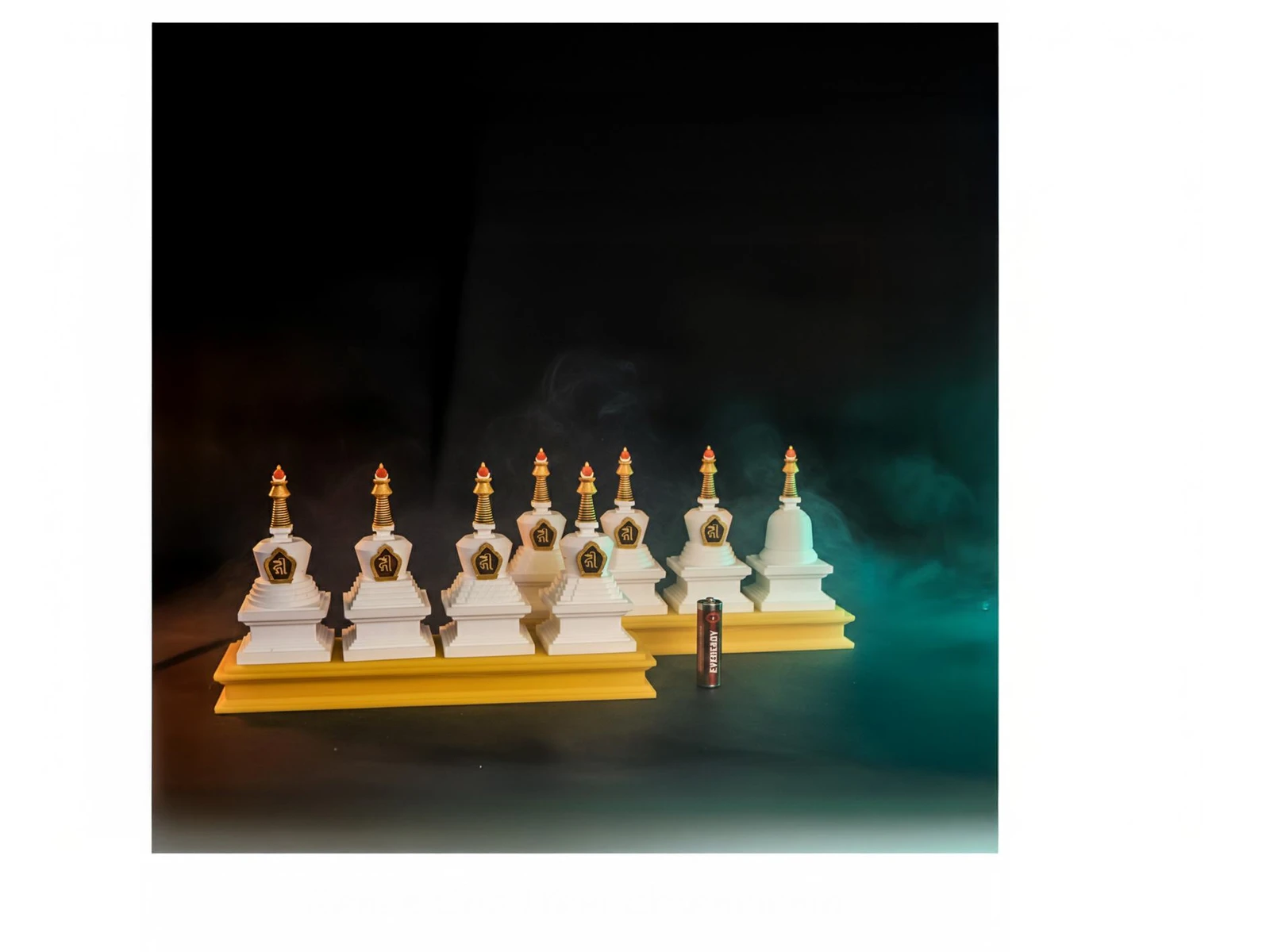 Eight Great Chortens arranged on two bases