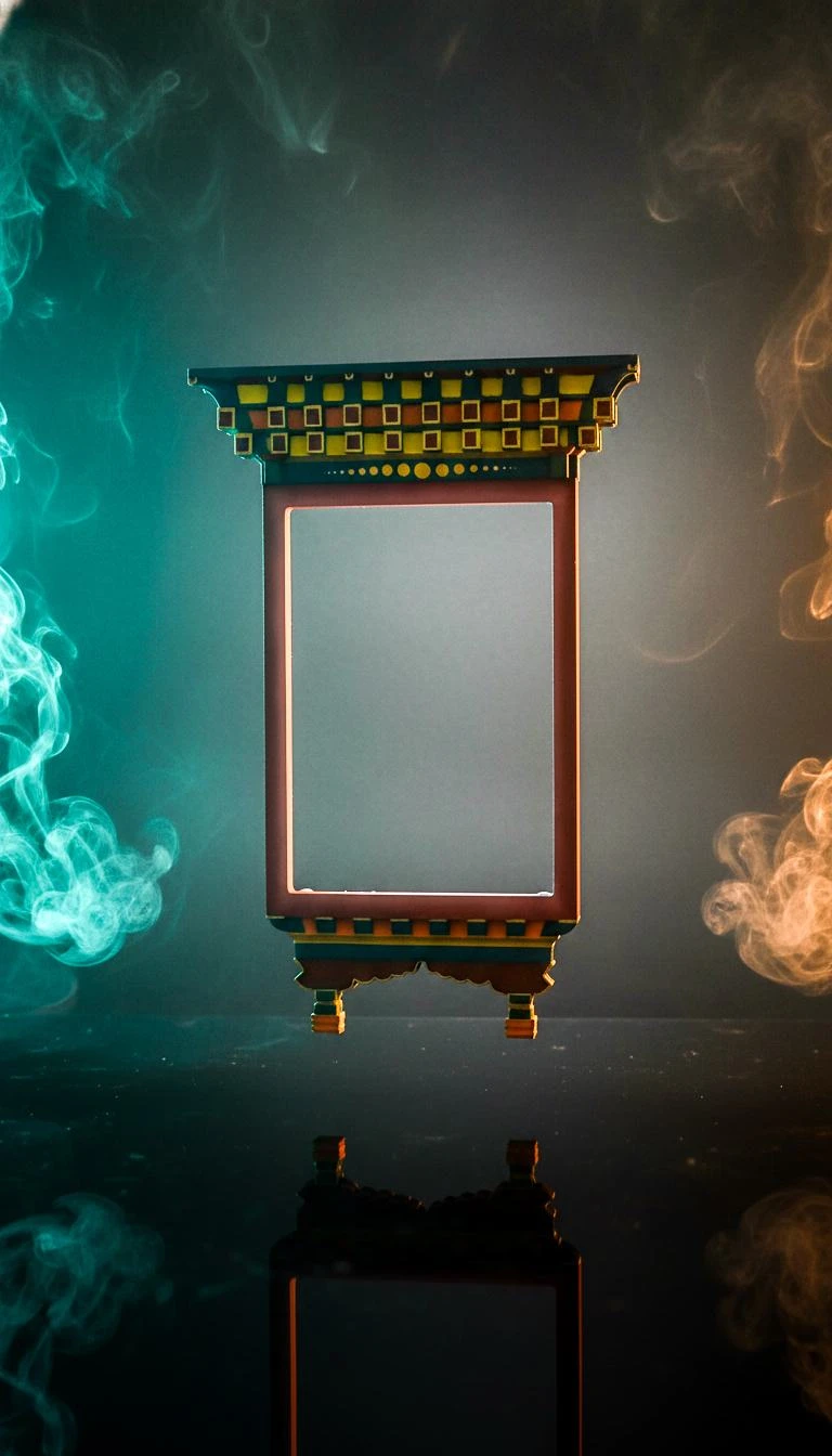 Hand-painted Bhutanese photo frame
